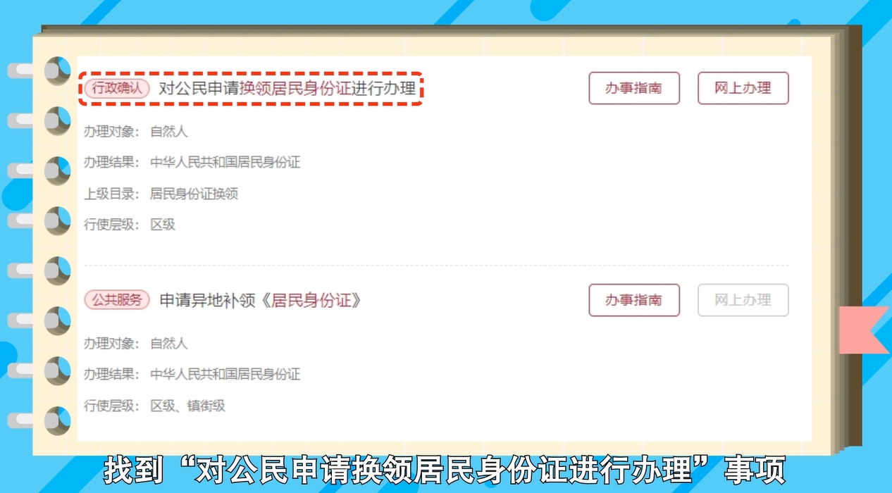 如何在網上辦理居民身份證換領？