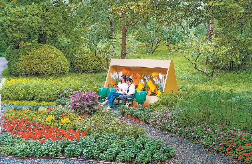 香山公園“金風信箋”花境。 香山公園“金風信箋”花境。