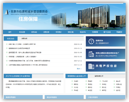 門戶網站“住房保障”專欄