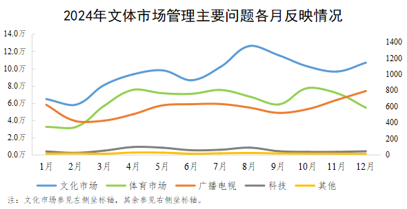 2024年文體市場管理主要問題各月反映情況 2024年文體市場管理主要問題各月反映情況