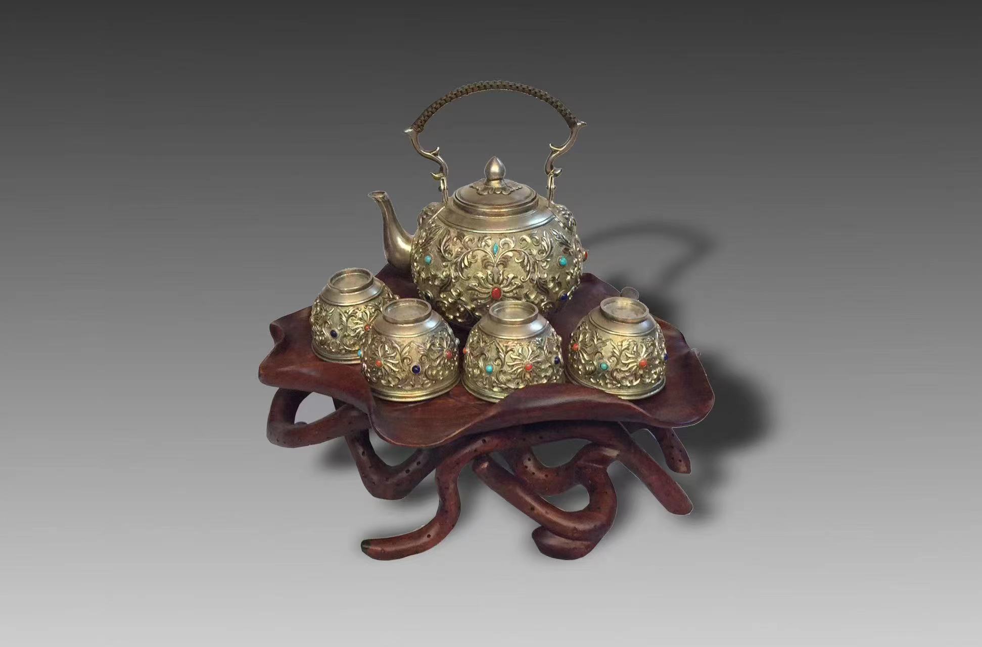 花絲鑲嵌-銀質茶具 花絲鑲嵌-銀質茶具