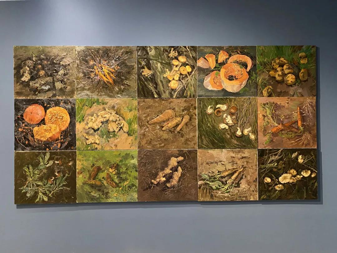 集體創作《紅軍食譜》（部分）60x70cmx100 布麵油畫 綜合材料 2016年.png