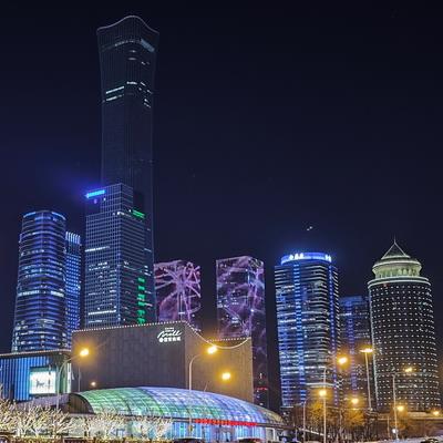 國貿CBD夜景霓虹閃爍