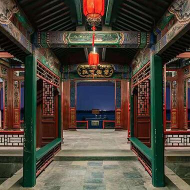 頤和園長廊夜景