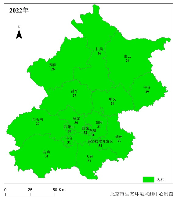 圖4 2022年各行政區PM2.5年均濃度 圖4 2022年各行政區PM2.5年均濃度