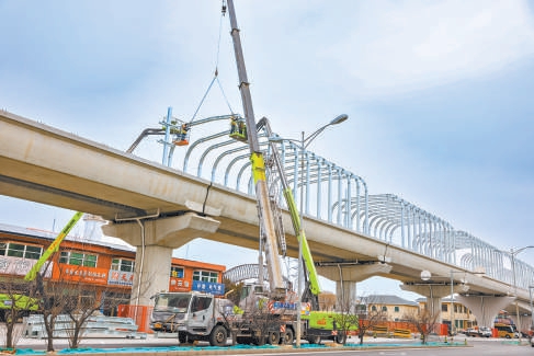 軌道交通22號線平穀段正在緊鑼密鼓地施工中。