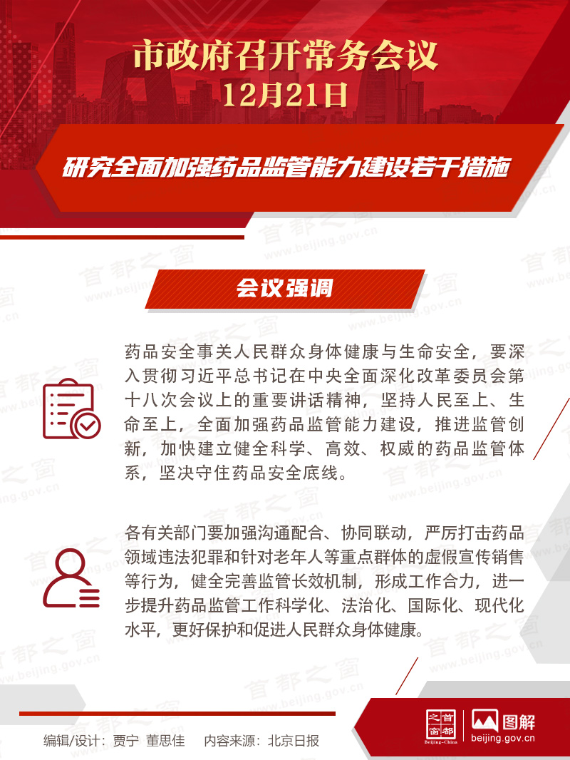 市政府常務會議：研究全麵加強藥品監管能力建設若幹措施