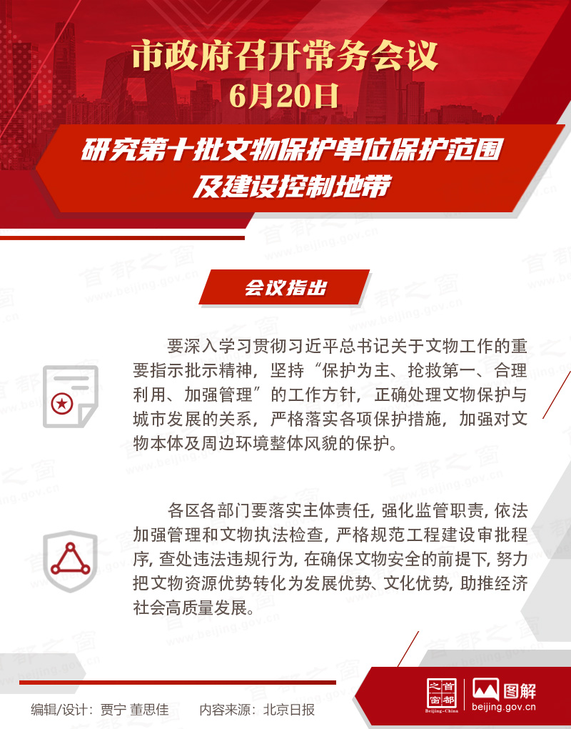 市政府常務會議：研究第十批文物保護單位保護範圍及建設控製地帶