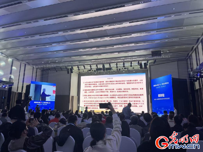 圖為推進IPv6規模部署和應用專家委員會主任鄔賀銓以《智能體驅動IPv6創新》為主題主旨演講並分享