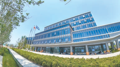 臨空經濟區(廊坊)內一家即將投用的運營基地外景。 臨空經濟區(廊坊)內一家即將投用的運營基地外景。