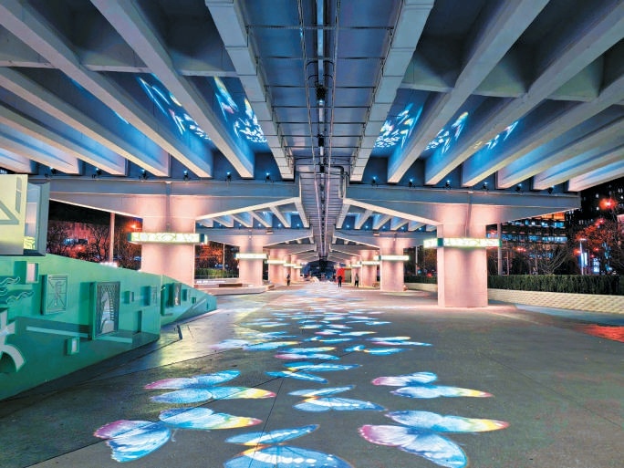 改造提升後的燕莎橋橋下空間。