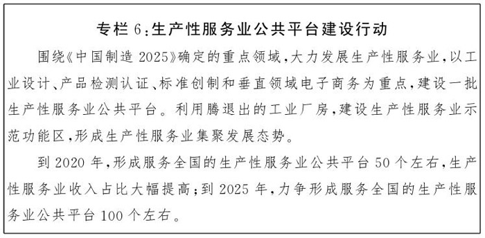 專欄6：生產性服務業公共平台建設行動