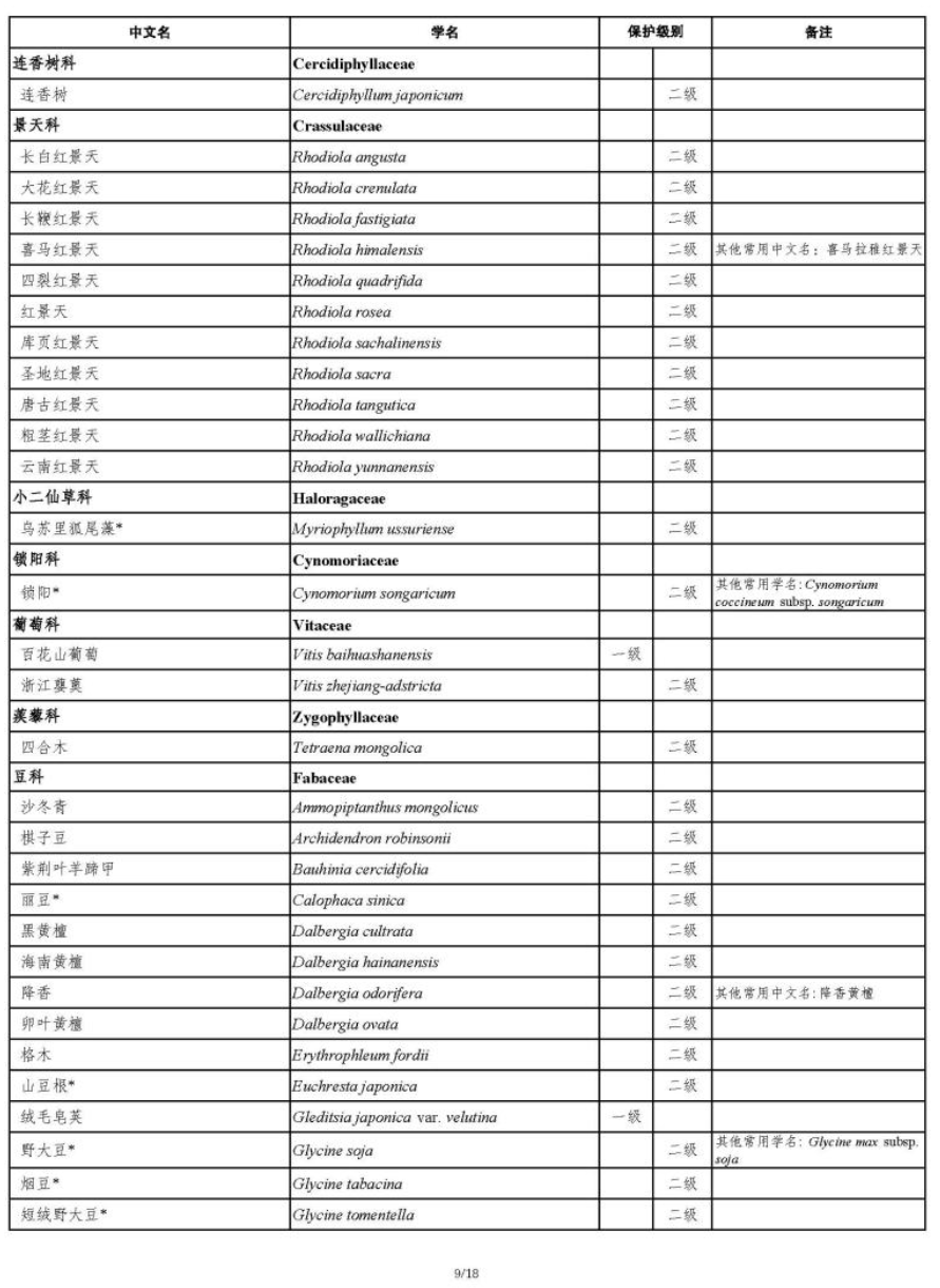 國家重點保護野生植物